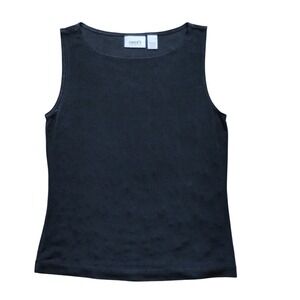 Chicos Travelers Tank Top Sleeveless Basic Black Womens Size 1